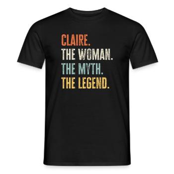 Claire The Best, Woman Myth Legend, Funny Best - Men's T-Shirt - black - Front - AI Model Male 178 light (178cm)