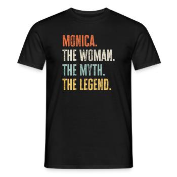 Monica, Woman Myth Legend, Funny Best Name Monica - Men's T-Shirt - black - Front - AI Model Male 178 light (178cm)