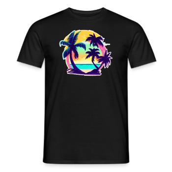 Summertime! - Men's T-Shirt - black - Front - AI Model Male 178 light (178cm)