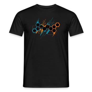 Wabe Abstrakt - Männer T-Shirt - Schwarz - Vorne - AI Model Male 178 light (178cm)