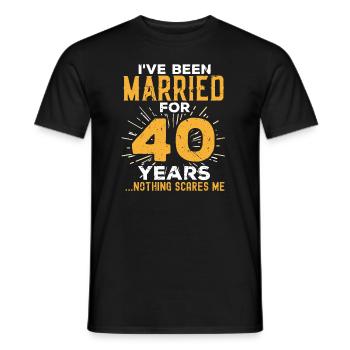 40th Wedding Anniversary Funny Couples Married - Men's T-Shirt - black - Front - AI Model Male 178 light (178cm)