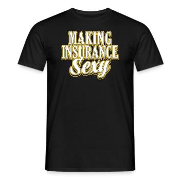 Rendre l’assurance sexy - T-shirt homme - noir - Devant - AI Model Male 178 light (178cm)