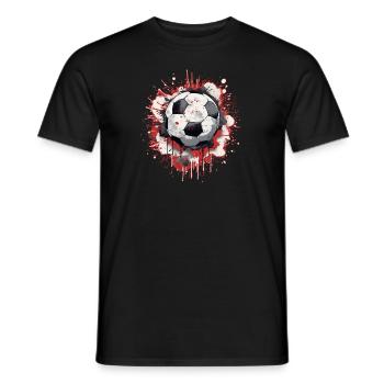 Ballon de football - T-shirt homme - noir - Devant - AI Model Male 178 light (178cm)
