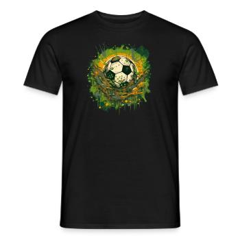 Ballon de football - T-shirt homme - noir - Devant - AI Model Male 178 light (178cm)