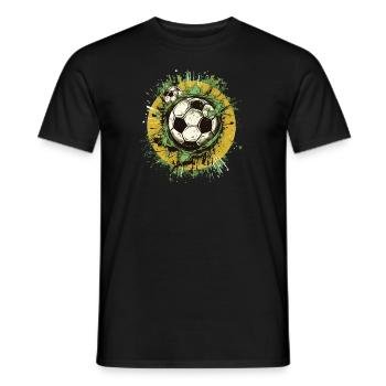 Ballon de football - T-shirt homme - noir - Devant - AI Model Male 178 light (178cm)