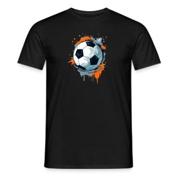Ballon de football - T-shirt homme - noir - Devant - AI Model Male 178 light (178cm)