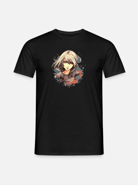 Anime Girl - Männer T-Shirt - Schwarz