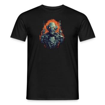 Mecha - Men's T-Shirt - black - Front - AI Model Male 178 light (178cm)