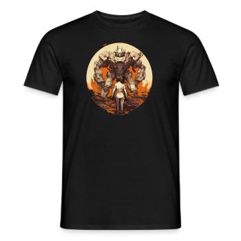 Mecha - Men's T-Shirt - black - Front - AI Model Male 178 light (178cm)