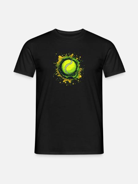 Tennisboll - T-shirt herr - svart