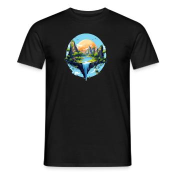 Paysage - T-shirt homme - noir - Devant - AI Model Male 178 light (178cm)