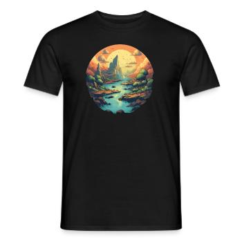 Paysage - T-shirt homme - noir - Devant - AI Model Male 178 light (178cm)
