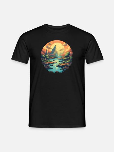Landschaft - Männer T-Shirt - Schwarz