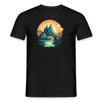 Paysage - T-shirt homme - noir - Devant - AI Model Male 178 light (178cm)