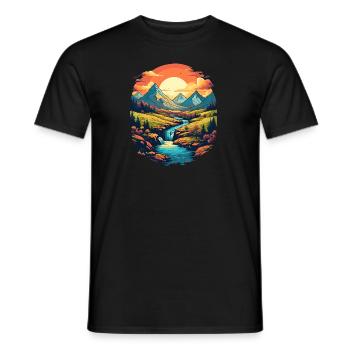 Paysage - T-shirt homme - noir - Devant - AI Model Male 178 light (178cm)