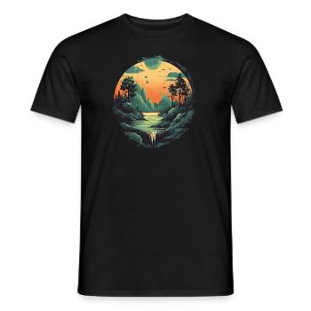 Paysage - T-shirt homme - noir - Devant - AI Model Male 178 light (178cm)