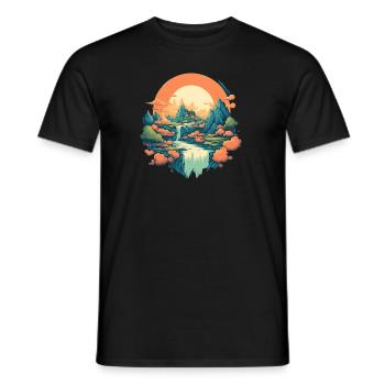 Paysage - T-shirt homme - noir - Devant - AI Model Male 178 light (178cm)