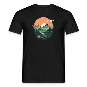 Paysage - T-shirt homme - noir - Devant - AI Model Male 178 light (178cm)