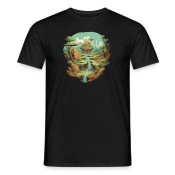 Paysage - T-shirt homme - noir - Devant - AI Model Male 178 light (178cm)
