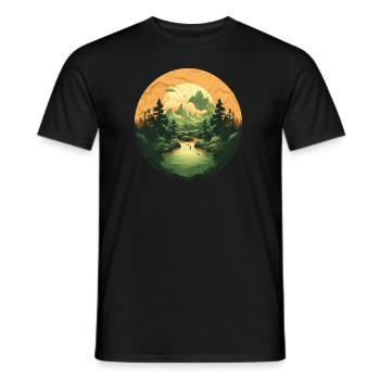 Paysage - T-shirt homme - noir - Devant - AI Model Male 178 light (178cm)
