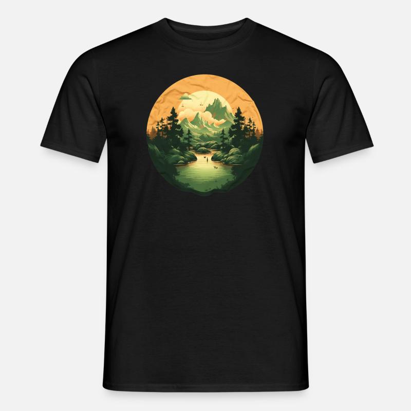 Landschaft - Männer T-Shirt - Schwarz