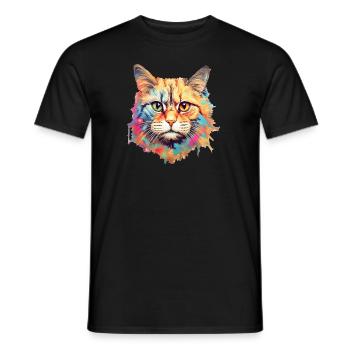 Chat - T-shirt homme - noir - Devant - AI Model Male 178 light (178cm)