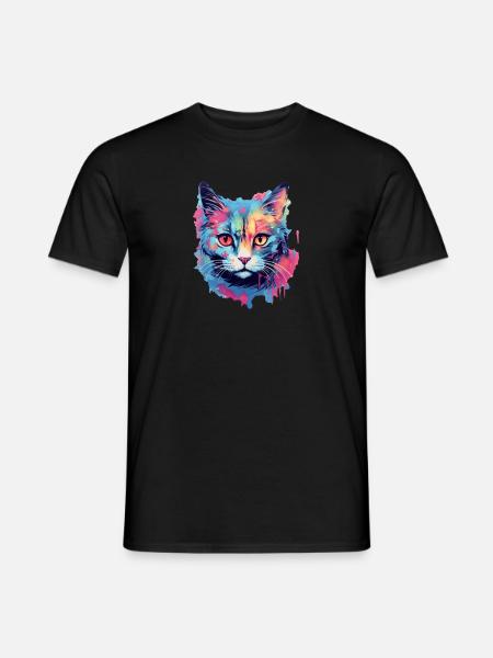 Katze - Männer T-Shirt - Schwarz