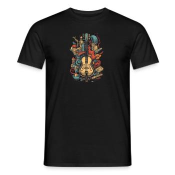 Music Instruments - Men's T-Shirt - black - Front - AI Model Male 178 light (178cm)