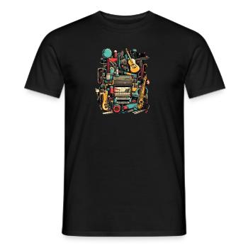 Music Instruments - Men's T-Shirt - black - Front - AI Model Male 178 light (178cm)