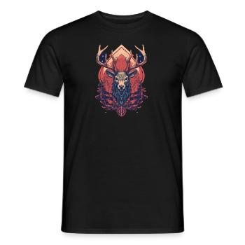 Cerf - T-shirt homme - noir - Devant - AI Model Male 178 light (178cm)
