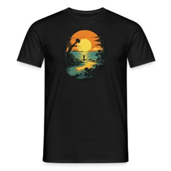 Strand - Männer T-Shirt - Schwarz - Vorne - AI Model Male 178 light (178cm)