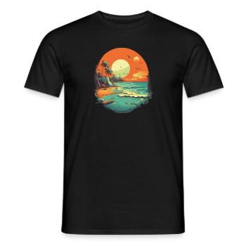 Strand - Männer T-Shirt - Schwarz - Vorne - AI Model Male 178 light (178cm)
