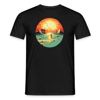 Strand - Männer T-Shirt - Schwarz - Vorne - AI Model Male 178 light (178cm)