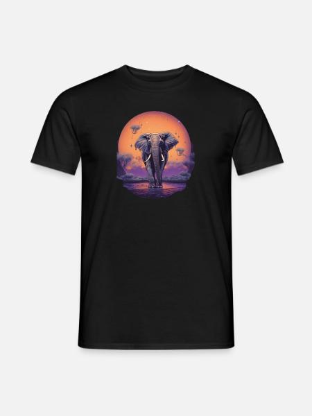 Elefant - Männer T-Shirt - Schwarz