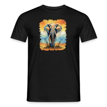 Elephant - Men's T-Shirt - black - Front - AI Model Male 178 light (178cm)