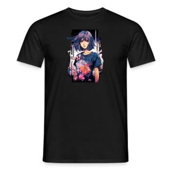 Anime Girl - T-shirt homme - noir - Devant - AI Model Male 178 light (178cm)