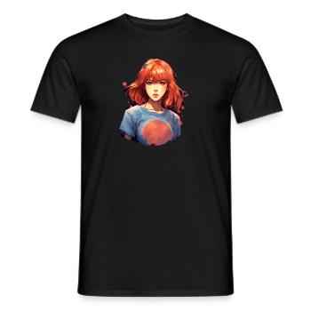 Anime Girl - T-shirt homme - noir - Devant - AI Model Male 178 light (178cm)