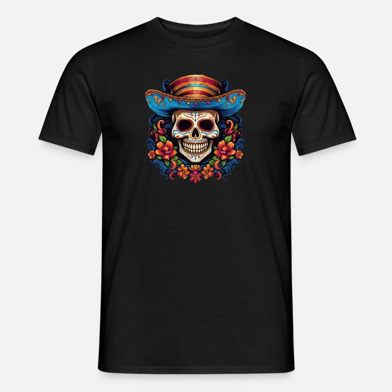 Crâne de Cinco de Mayo - T-shirt homme - noir