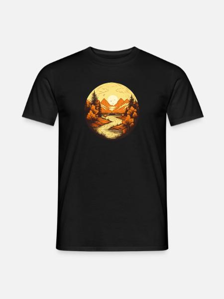 Herbstliche Landschaft - Männer T-Shirt - Schwarz