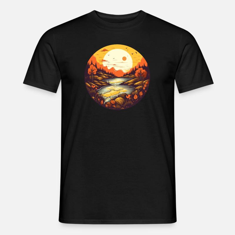 Herbstliche Landschaft - Männer T-Shirt - Schwarz