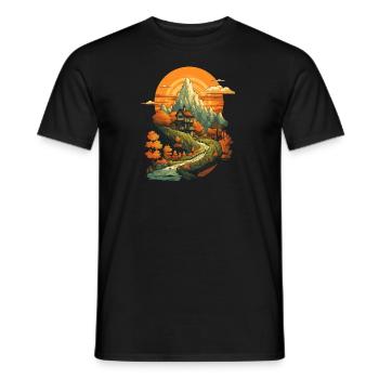Herbstliche Landschaft - Männer T-Shirt - Schwarz - Vorne - AI Model Male 178 light (178cm)