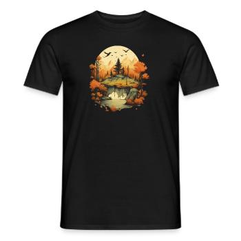 Herbstliche Landschaft - Männer T-Shirt - Schwarz - Vorne - AI Model Male 178 light (178cm)