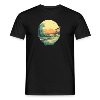 Strand - Männer T-Shirt - Schwarz - Vorne - AI Model Male 178 light (178cm)