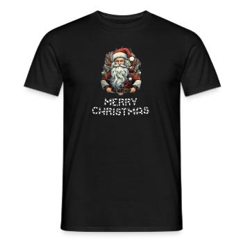 Santa Claus - Marry Christmas - Men's T-Shirt - black - Front - AI Model Male 178 light (178cm)