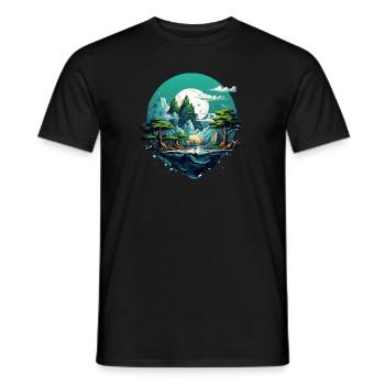 Paysage - T-shirt homme - noir - Devant - AI Model Male 178 light (178cm)