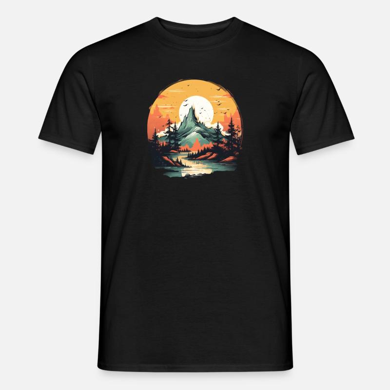 Landschaft - Männer T-Shirt - Schwarz