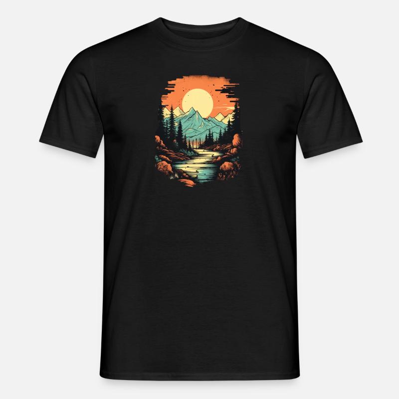 Landschaft - Männer T-Shirt - Schwarz
