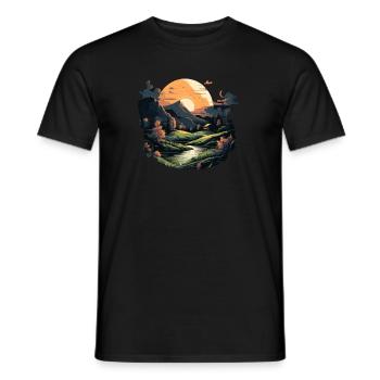 Landscape - Men's T-Shirt - black - Front - AI Model Male 178 light (178cm)