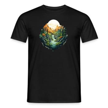 Landscape - Men's T-Shirt - black - Front - AI Model Male 178 light (178cm)