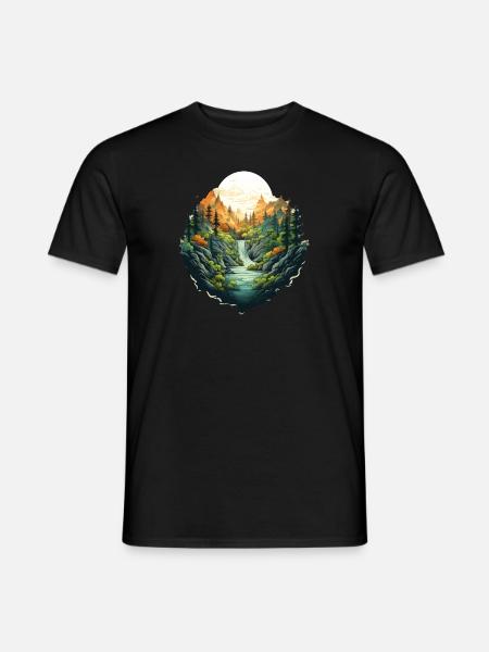 Landschaft - Männer T-Shirt - Schwarz